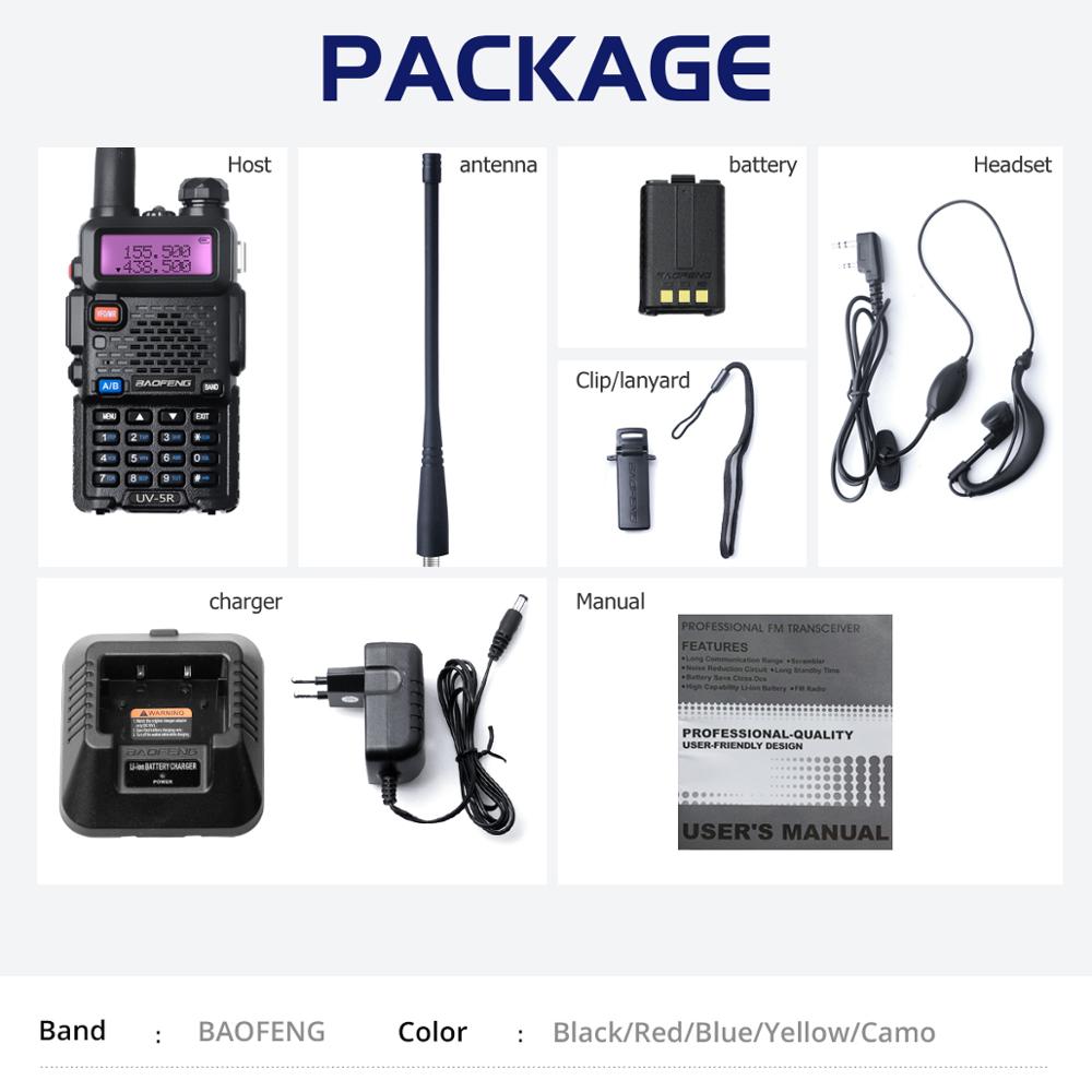 Baofeng UV-5R Walkie Talkie Professional CB Radio Station Baofeng UV 5R Transceiver 5W VHF UHF Portable UV5R Hunting Ham Radio