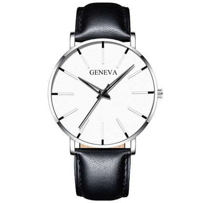 Minimalist menswear ultra thin watches simple business stainless steel mesh belt quartz watch