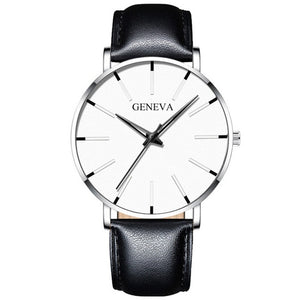 Minimalist menswear ultra thin watches simple business stainless steel mesh belt quartz watch