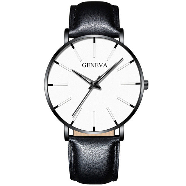 Minimalist menswear ultra thin watches simple business stainless steel mesh belt quartz watch