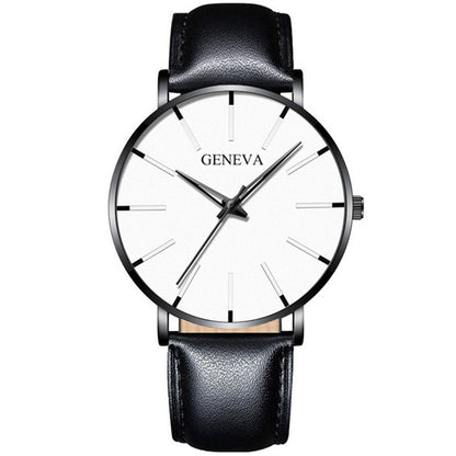 Minimalist menswear ultra thin watches simple business stainless steel mesh belt quartz watch