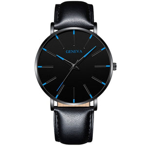 Minimalist menswear ultra thin watches simple business stainless steel mesh belt quartz watch