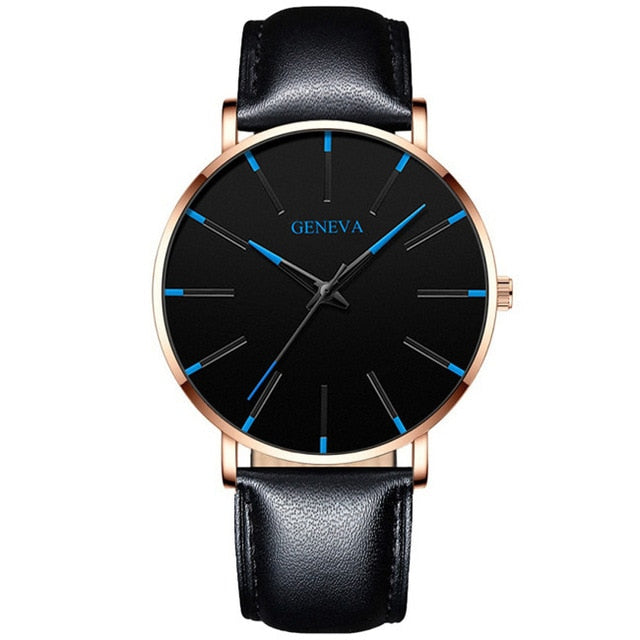 Minimalist menswear ultra thin watches simple business stainless steel mesh belt quartz watch