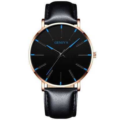 Minimalist menswear ultra thin watches simple business stainless steel mesh belt quartz watch