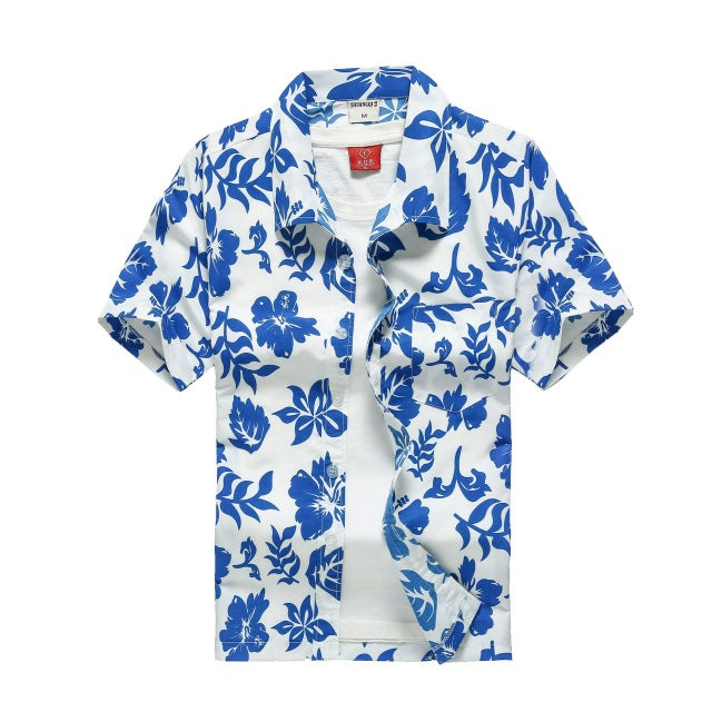 Mens Summer Hawaiian Flower Beach Shirt Short Sleeve Floral Shirts Men Casual Holiday Vacation Clothing