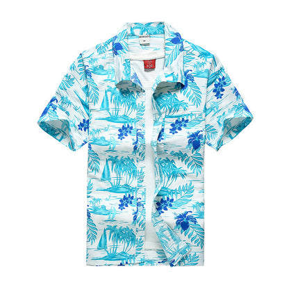 Mens Summer Hawaiian Flower Beach Shirt Short Sleeve Floral Shirts Men Casual Holiday Vacation Clothing