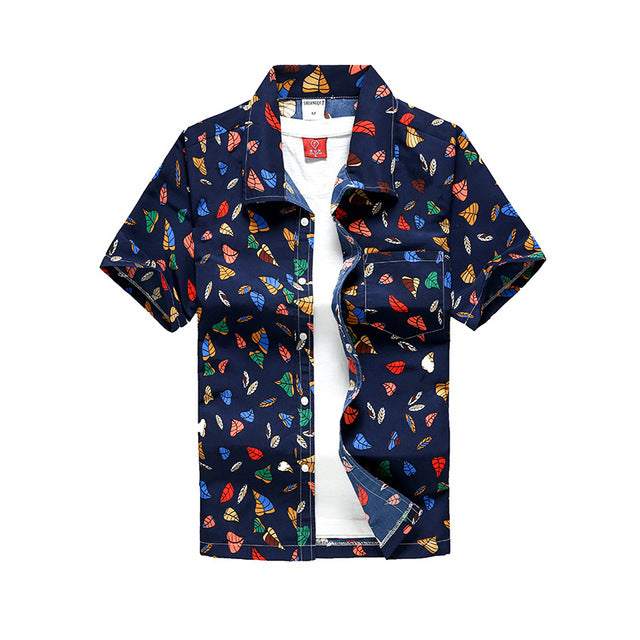 Mens Summer Hawaiian Flower Beach Shirt Short Sleeve Floral Shirts Men Casual Holiday Vacation Clothing