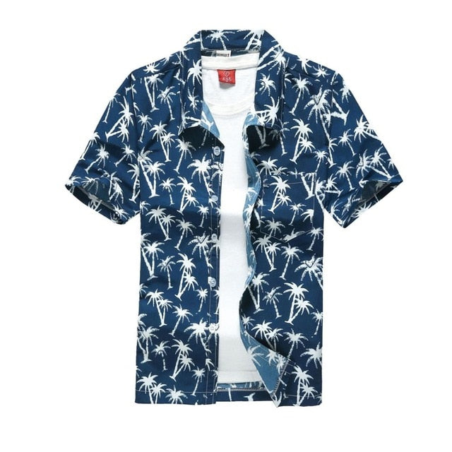 Mens Summer Hawaiian Flower Beach Shirt Short Sleeve Floral Shirts Men Casual Holiday Vacation Clothing