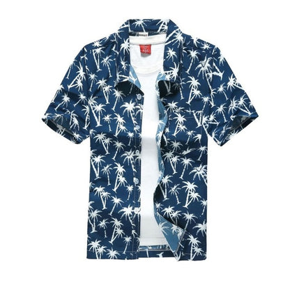 Mens Summer Hawaiian Flower Beach Shirt Short Sleeve Floral Shirts Men Casual Holiday Vacation Clothing