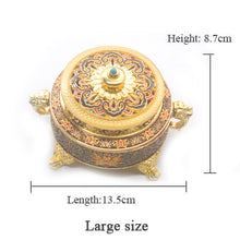 Load image into Gallery viewer, Incense Holders Incense Burner Tibetan Style Painted Enamel Zinc Alloy Coil Incense Holder Home Office Decoration Gift

