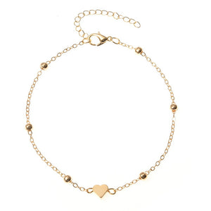 Fashion Simple Heart Female Anklets Foot Jewelry Leg New Anklets On Foot Ankle Bracelets For Women Leg Chain Gifts