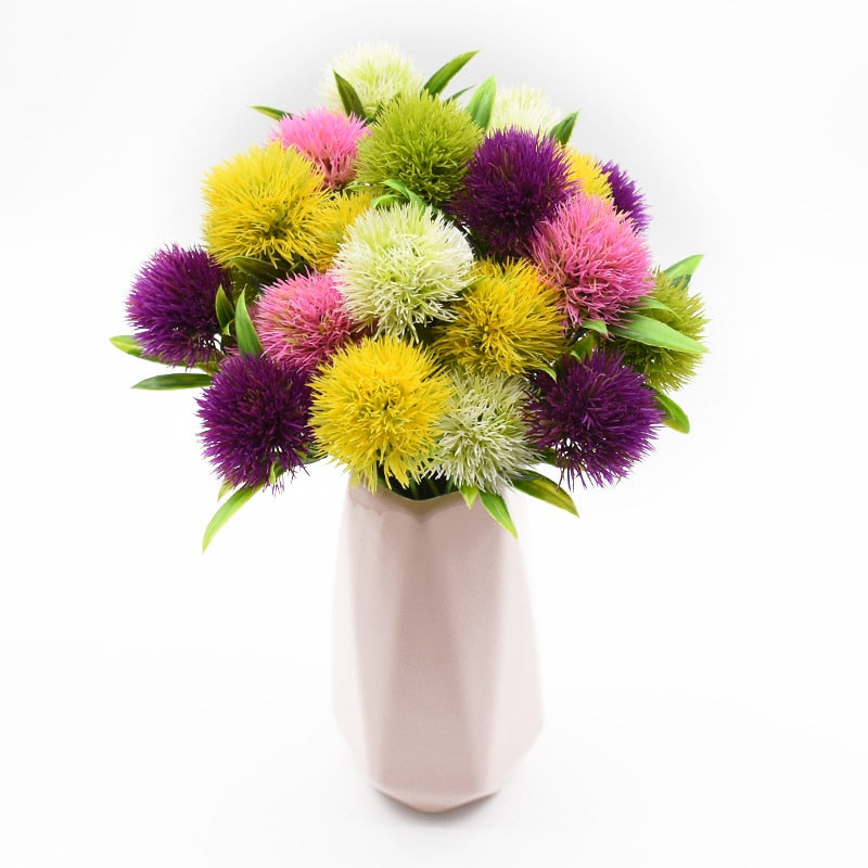 5pcs Artificial Plants Flower Bouquet for Home Decor Wedding Decorative Fake Flowers Needlework Ornamental Flowerpot