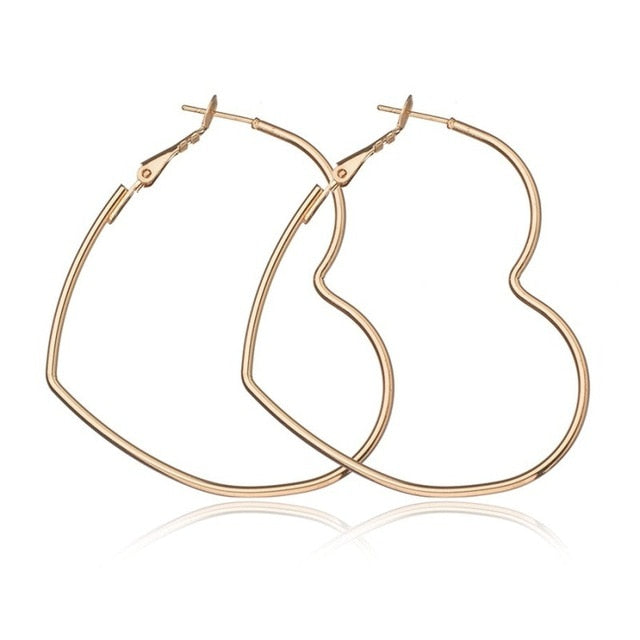 40mm 60mm 70mm 80mm Exaggerate Big Smooth Circle Hoop Earrings Simple Party Round Loop Earrings for Women Jewelry Choose Style Gold Silver