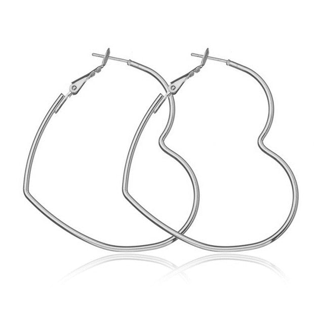 40mm 60mm 70mm 80mm Exaggerate Big Smooth Circle Hoop Earrings Simple Party Round Loop Earrings for Women Jewelry Choose Style Gold Silver
