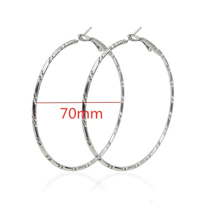 40mm 60mm 70mm 80mm Exaggerate Big Smooth Circle Hoop Earrings Simple Party Round Loop Earrings for Women Jewelry Choose Style Gold Silver