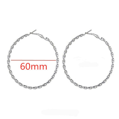 40mm 60mm 70mm 80mm Exaggerate Big Smooth Circle Hoop Earrings Simple Party Round Loop Earrings for Women Jewelry Choose Style Gold Silver