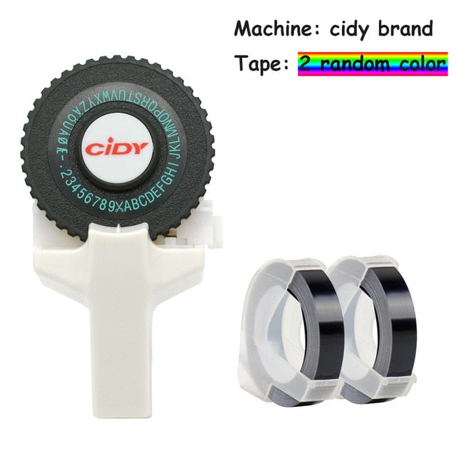 White color Embossing Label Maker Mini DIY Manual Typewriter fit for 9mm 3D label Tape