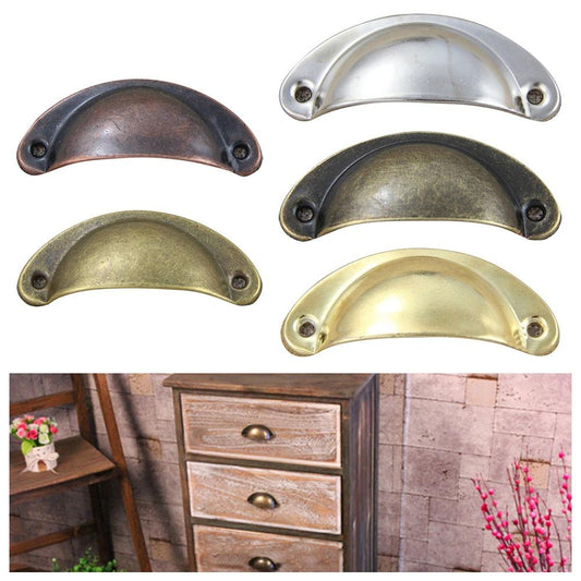 2Pcs Retro Shell Shaped Cupboard Drawer Cabinet Door Handle Furniture Knobs Home Improvement Door Hardware Suppies