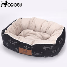 Load image into Gallery viewer, Pet Bed For Dogs or Cats Black Dog Beds with Doggy Pattern Pet Products For Dogs Puppies Cats Bed Cushion Lounger Cat Sofa Pet Supplies
