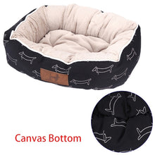 Load image into Gallery viewer, Pet Bed For Dogs or Cats Black Dog Beds with Doggy Pattern Pet Products For Dogs Puppies Cats Bed Cushion Lounger Cat Sofa Pet Supplies

