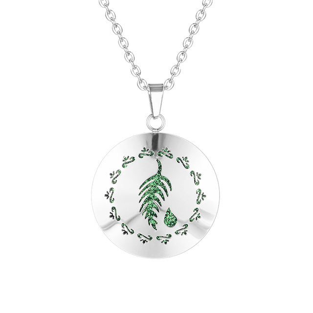 Womens Aromatherapy Diffuser Locket Perfume Essential Oil Necklace Stainless Steel Locket with Felt Pads For Woman