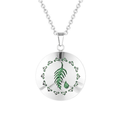 Womens Aromatherapy Diffuser Locket Perfume Essential Oil Necklace Stainless Steel Locket with Felt Pads For Woman
