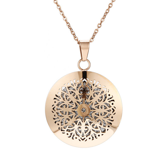 Womens Aromatherapy Diffuser Locket Perfume Essential Oil Necklace Stainless Steel Locket with Felt Pads For Woman