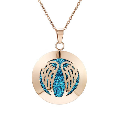 Womens Aromatherapy Diffuser Locket Perfume Essential Oil Necklace Stainless Steel Locket with Felt Pads For Woman