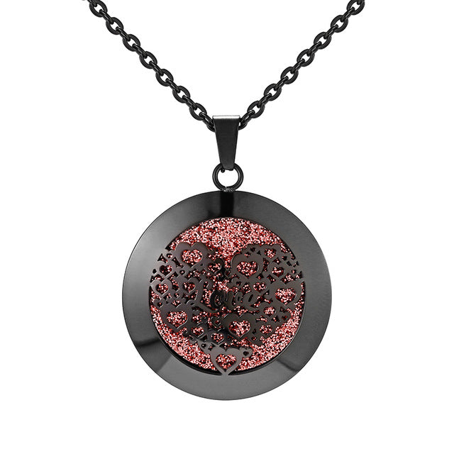 Womens Aromatherapy Diffuser Locket Perfume Essential Oil Necklace Stainless Steel Locket with Felt Pads For Woman