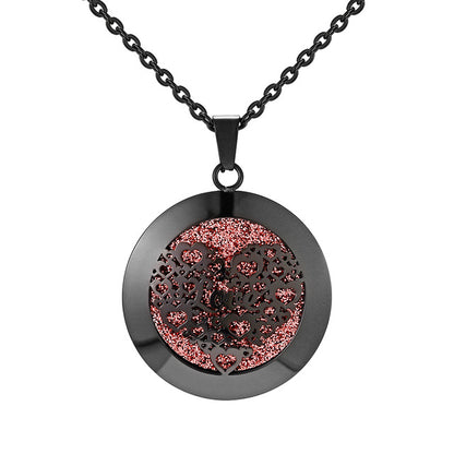 Womens Aromatherapy Diffuser Locket Perfume Essential Oil Necklace Stainless Steel Locket with Felt Pads For Woman