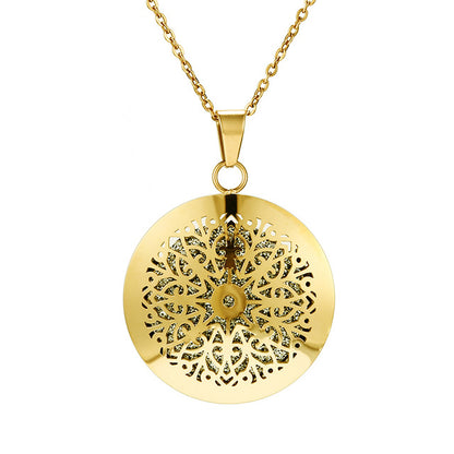 Womens Aromatherapy Diffuser Locket Perfume Essential Oil Necklace Stainless Steel Locket with Felt Pads For Woman