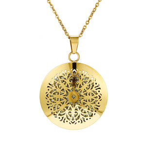 Womens Aromatherapy Diffuser Locket Perfume Essential Oil Necklace Stainless Steel Locket with Felt Pads For Woman