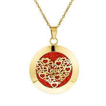 Load image into Gallery viewer, Womens Aromatherapy Diffuser Locket Perfume Essential Oil Necklace Stainless Steel Locket with Felt Pads For Woman
