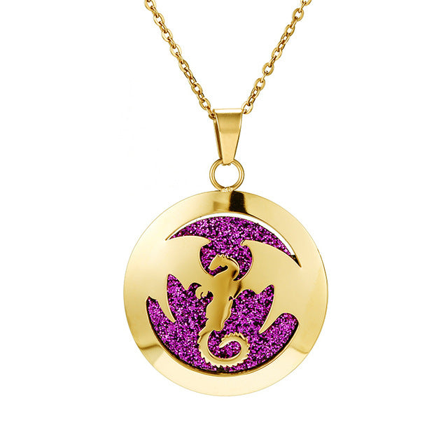 Womens Aromatherapy Diffuser Locket Perfume Essential Oil Necklace Stainless Steel Locket with Felt Pads For Woman