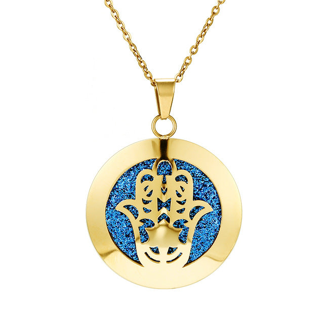 Womens Aromatherapy Diffuser Locket Perfume Essential Oil Necklace Stainless Steel Locket with Felt Pads For Woman