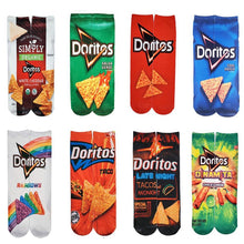 Load image into Gallery viewer, Funny Socks Men and Women Doritos Cornflake Packaging Design Print Cotton Socks 3D Printing Potato Chips Unisex Ankle Socks
