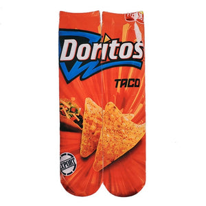 Funny Socks Men and Women Doritos Cornflake Packaging Design Print Cotton Socks 3D Printing Potato Chips Unisex Ankle Socks