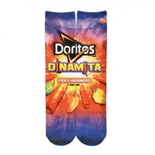 Load image into Gallery viewer, Funny Socks Men and Women Doritos Cornflake Packaging Design Print Cotton Socks 3D Printing Potato Chips Unisex Ankle Socks
