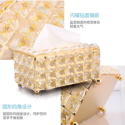 Crystal Facial Tissue Box Holder Crystal Cube Napkin Dispenser Bedroom Office Hotel Cafe Coffee House Bar Kitchen