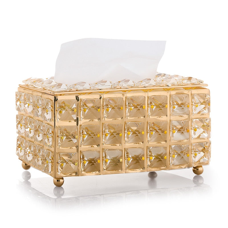 Crystal Facial Tissue Box Holder Crystal Cube Napkin Dispenser Bedroom Office Hotel Cafe Coffee House Bar Kitchen