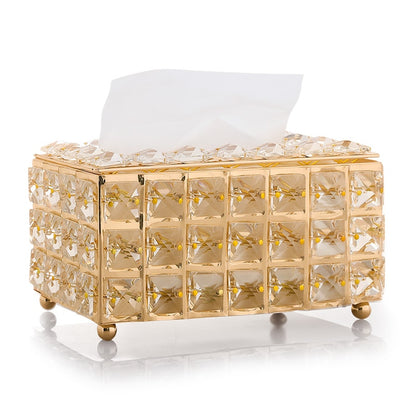 Crystal Facial Tissue Box Holder Crystal Cube Napkin Dispenser Bedroom Office Hotel Cafe Coffee House Bar Kitchen