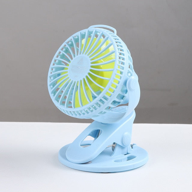 3-Speed Portable Table Fan Clip-on USB Type Rechargeable Cooling Mini Desk Fan Adjustable 360 Degree Rotation