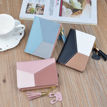 Load image into Gallery viewer, Womens Patchwork Cute Card Wallets Pocket Purse Wallet Lady Card Holder Coin Burse Female Fashion Short Money Bag

