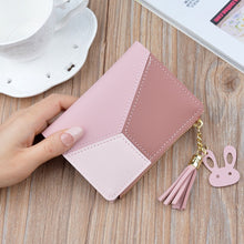 Load image into Gallery viewer, Womens Patchwork Cute Card Wallets Pocket Purse Wallet Lady Card Holder Coin Burse Female Fashion Short Money Bag
