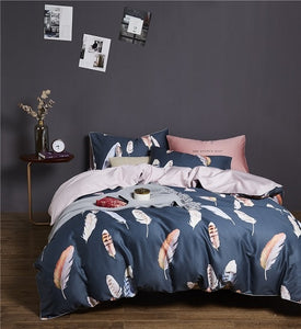 4/6Pcs Luxury Egyptian Cotton Bedding Set Queen King Size Bright Duvet Cover Bed sheet Set Fitted Sheet Choose Style