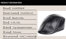 Load image into Gallery viewer, Men&#39;s Fashion Paperboy Style 100% Genuine Leather Cap Newsboy Caps Beret Head Cover Cabbie Hat Golf Hats Sheepskin Leather
