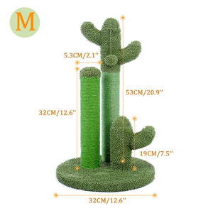 Cute Cactus Pet Cat Tree Toy with Ball Scratcher Posts for Cats Kitten Climbing Tree Cats Toy Protecting Furniture