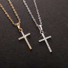 Load image into Gallery viewer, Fashion Cross Pendants Gold Silver Color Crystal Jesus The Cross Pendant Necklace Biblical Jewelry For Men Women Great Gift
