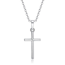 Load image into Gallery viewer, Fashion Cross Pendants Gold Silver Color Crystal Jesus The Cross Pendant Necklace Biblical Jewelry For Men Women Great Gift
