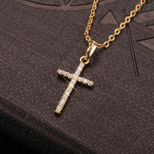 Load image into Gallery viewer, Fashion Cross Pendants Gold Silver Color Crystal Jesus The Cross Pendant Necklace Biblical Jewelry For Men Women Great Gift
